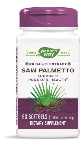 Saw Palmetto 160mg 60 Softgeles, Natures Way,