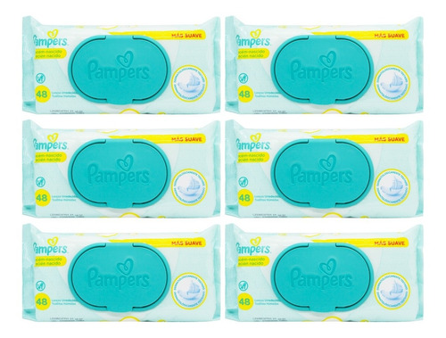 Pampers Kit X6 Toallitas Húmedas Bebés Recién Nacidos Suaves