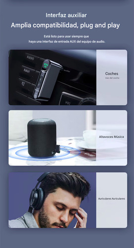 Receptor Bluetooth 5.0 Auxiliar Con Manos Libres Baseus