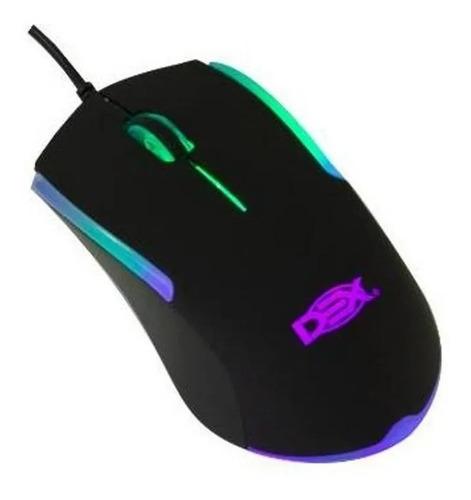 Mouse Gamer Usb Com Fio Luz Led Rgb Ltm-570 Optico Dex Cor Preto