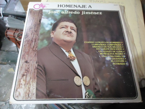 Jose Alfredo Jimenez Homenaje Por Adolfo Garza Lp