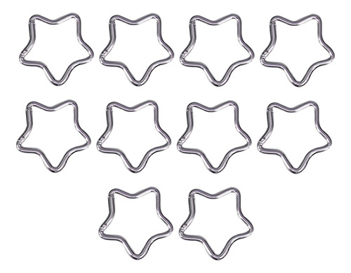 Mosquetón En Forma De Estrella De De 10 Piezas, Clip Plata