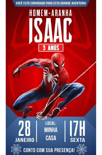 Convite aniversário do Homem-Aranha Personalizado. DIGITAL.