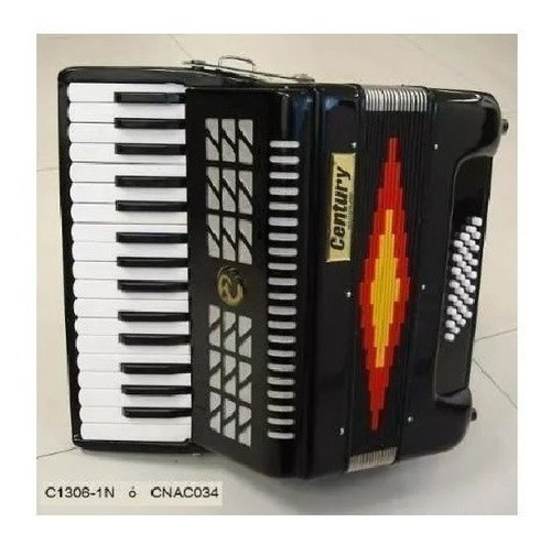 Acordeon 32 Teclas Negro 3232 Century Cnac034 Estuche Correa