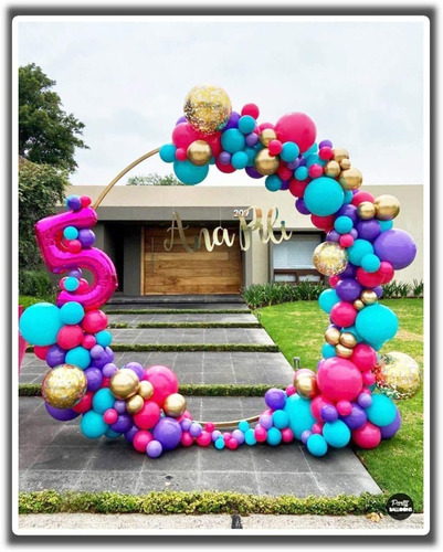 Arco Dorado De Decoracion De Globos Para Fiestas Y Eventos