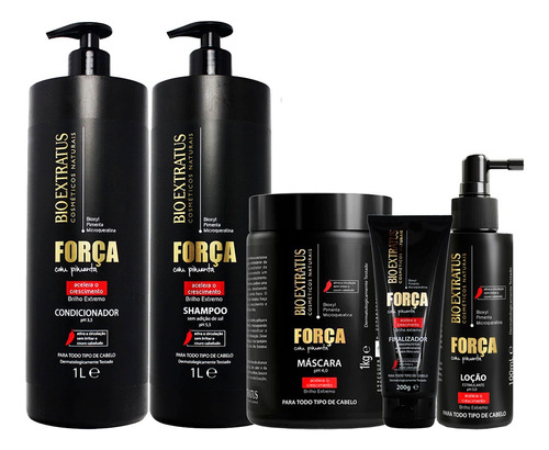 Kit Força Com Pimenta Bioextratus - Sh 1l + Cond 1l + Masc 1