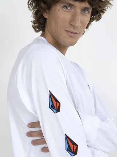 Polera Iconicstone Ls Tee Hombre Blanco Volcom