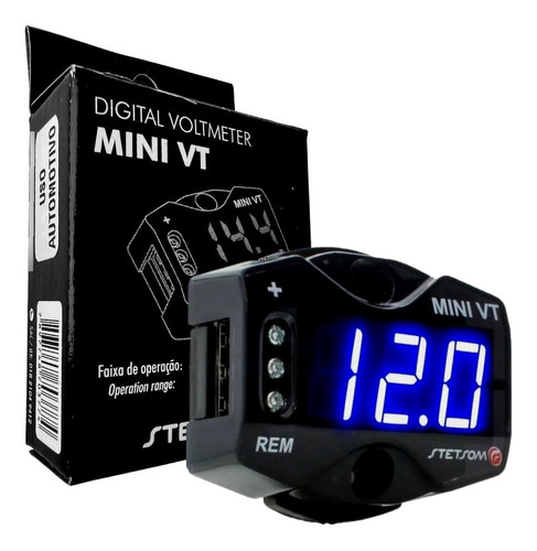 Mini Voltímetro Digital Voltmeter Mini Vt Stetsom Led Azul