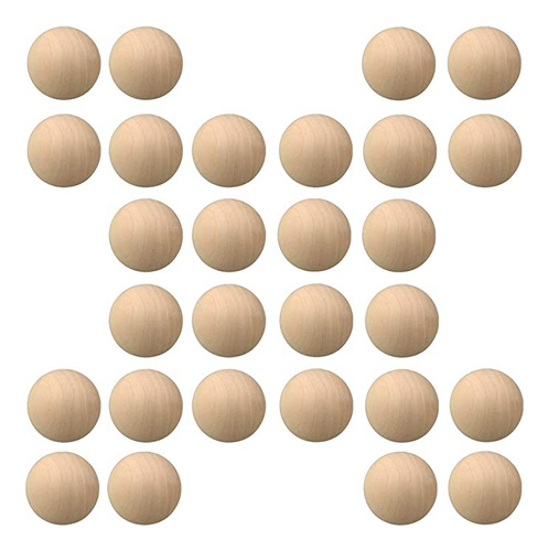 Kansoo 100pcs 0,78inch Natural Madera Redondo Pelota - Manu.