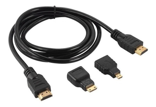 Cable Hdmi 3 En 1 Con Adaptador Mini Y Micro Hdmi 1.5 Metros