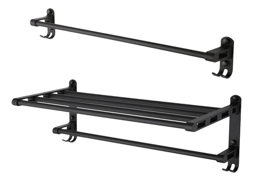 Toallero De Aluminio Con De Barras Para Toallas De , Negro