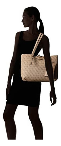 Guess Bolso Tote Eco Brenton Para Mujer, Logotipo Latte, Ee