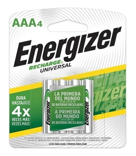 Imagen 2 de 2 de Cargador Energizer Pro Y Baterias Recargables Aaa Combo Kit