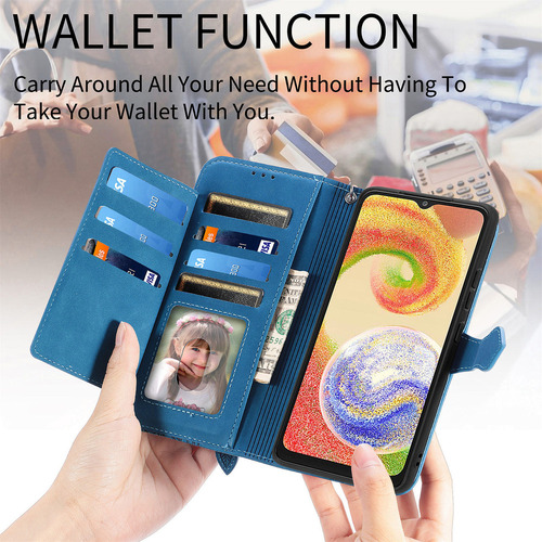 B Funda De Piel Con Tarjetero Y Soporte For Samsung