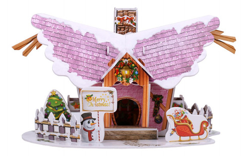 Navidad Diy Puzzle House Creative Diy 22 Piezas Violeta