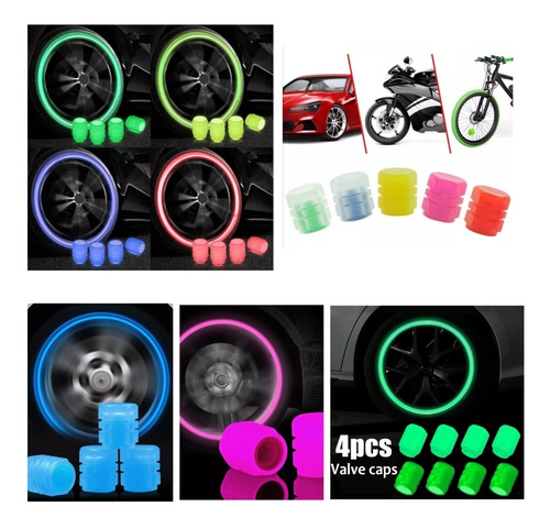 Tapa Válvula Fluorescente Para Autos, Motos Y Bicicletas