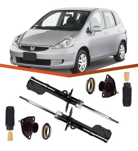 Par Amortecedor+ Kit Dianteiro Honda Fit 2008 2007 2006 2005 