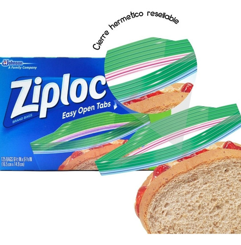 125 Bolsas De Polietileno Con Cierre Ziploc Para Sandwich