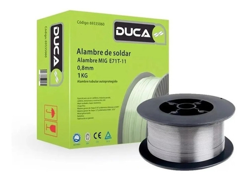 Alambre Soldar Mig Flux Sin Gas Duca 0.8 Mm X 1kg Sm