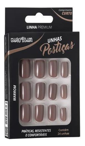 Unhas Postiças Curto Marrom Up206a - Macrilan
