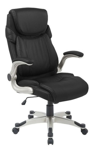 Cadeira de escritório Pelegrin PEL-4209 ergonômica  preta com estofado de couro sintético