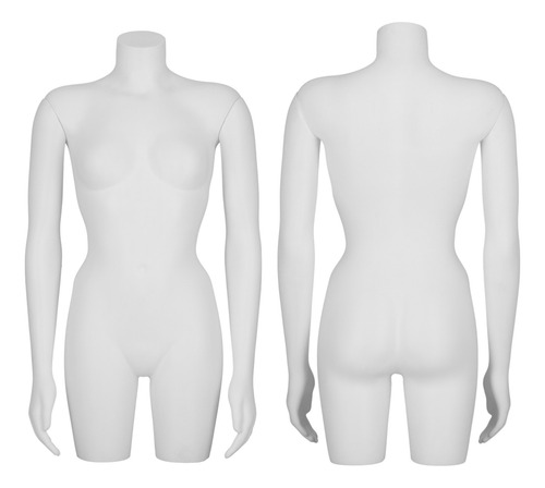 Maniquíe Busto De Dama Con Brazos Plástico Incluye Base
