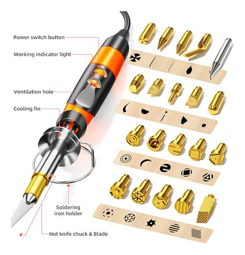 Kit De Pirograbado Profesional Con Accesorios Para Grabado E