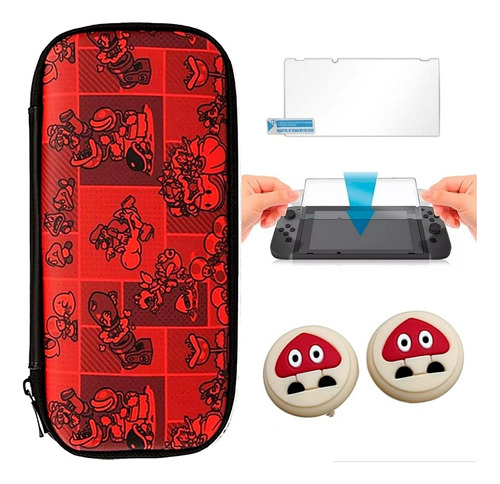 Estuche Para Nintendo Switch Lite Más Vidrio Y Protectores