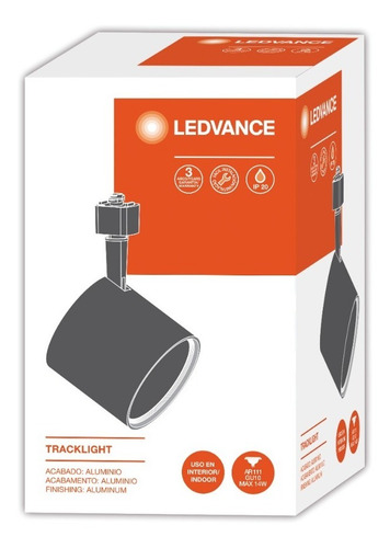 Imagen 6 de 9 de Aplique Riel 1 Mt + 3 Spots Osram Ar111 Led 12w Dimerizable