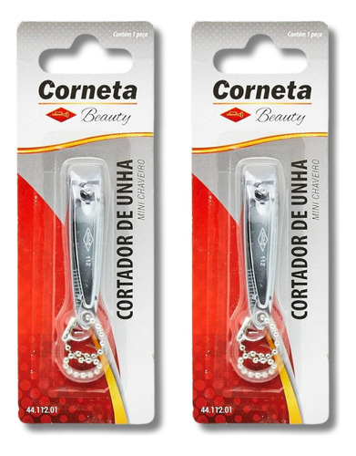 10x Cortador De Unha Pequeno 5cm Com Lixa E Corrente Corneta