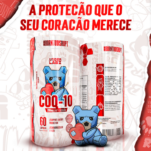 Coenzima Q10 Under Labz Coq10 200mg Suplemento 60 Cáps
