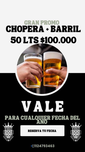 Servicio De Chopera Con Barril De Cerveza Para Eventos
