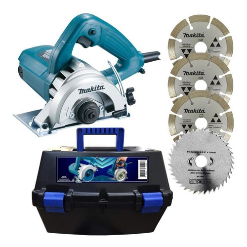 Serra Mármore 4.3/8 1300w 4100nh3z Makita + 4 Discos Maleta