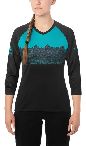 Jersey Manga 3/4 Giro Roust Mujer Negro