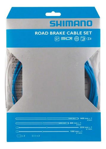 Juego Carcasa Y Cable De Freno Shimano Road Ptfe 1,6 Mm Azul