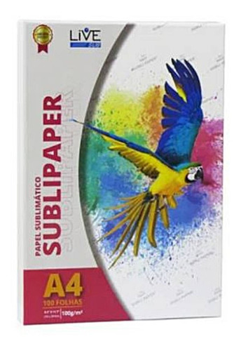 Papel Sublimático A4 Live - 100 Folhas Alta Qualidade