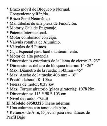 Desarmador Cubiertas Neumático Duca 1hp 220v + Refuerzo Air