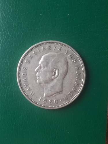 Moneda Grecia 1960 20 Dracmas Plata 
