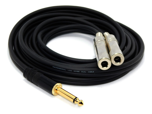 Cable  Audio Plug 6,5 Mono A 2  6,5 Hembra Mono 1,5mts 
