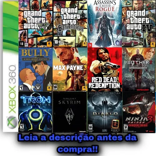 Gta V +jogos Xbox 360 - Mídia Digital - Escorrega o Preço