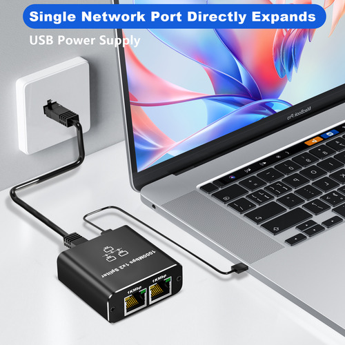 Divisor De Red Gigabit Rj45 Puerto De Red 1 En 2 Cable
