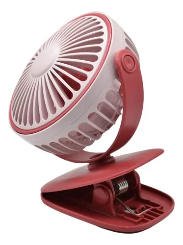 Ventilador Recargable 15x10x13 De Clip Para Escritorio Estructura Azul Aspas Blanco Diámetro 13 Cm Material De Las Aspas Plástico