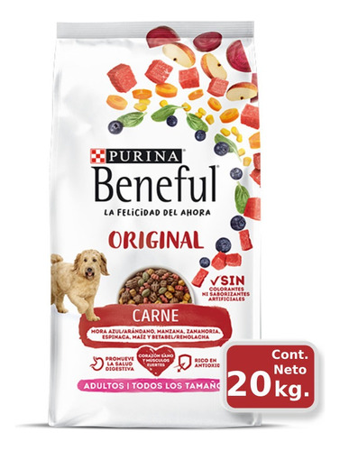 Alimento Beneful Croquetas Perro  Purina Beneful Original Carne para perro adulto todos los tamaños sabor carne en bolsa de 20kg