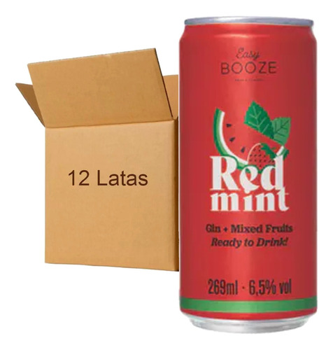Drink Easy Booze Red Mint Lata 269ml (12 Latas) Kit