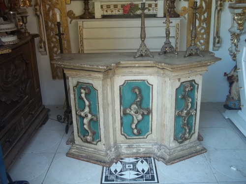 Imagem 2 de 10 de Sergioschw Antigo Altar Mesa Capela Igreja Policromado 137 C