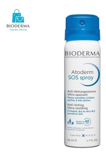 Bioderma Atoderm Sos Spray Anti-prurito, Alivio Inmediato 50 Tipo de piel Seca