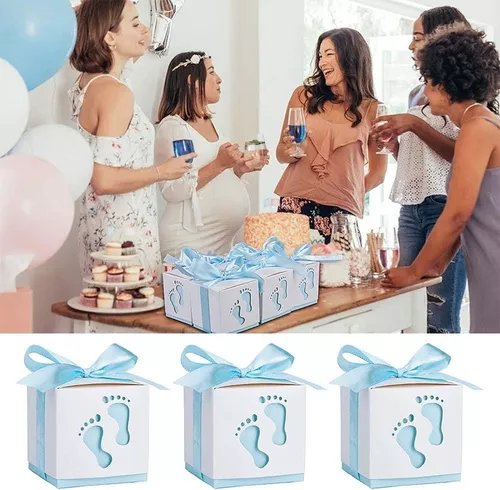 50 piezas de regalos de baby shower, diseño de huellas de bebé, caja de  embalaje de chocolate, caja de regalo para niños, cumpleaños, baby shower
