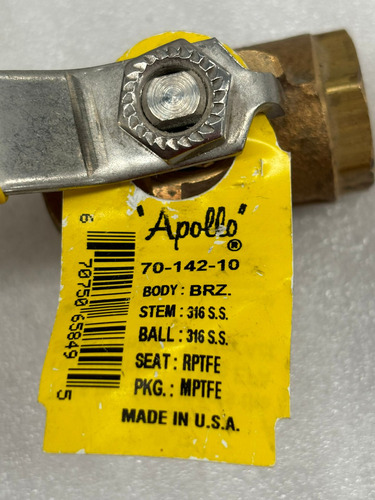 Válvula De Bola De 2 Piezas 3/8 Apollo 70-142-10