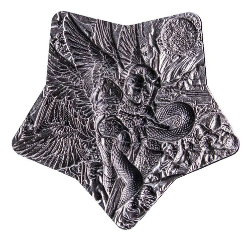 2 Onzas De Plata Pura Lucifer Alto Relieve