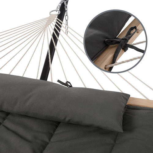 Suncreat Hamaca Doble Para Exteriores Con Soporte, Hamaca D. Color Gris Oscuro